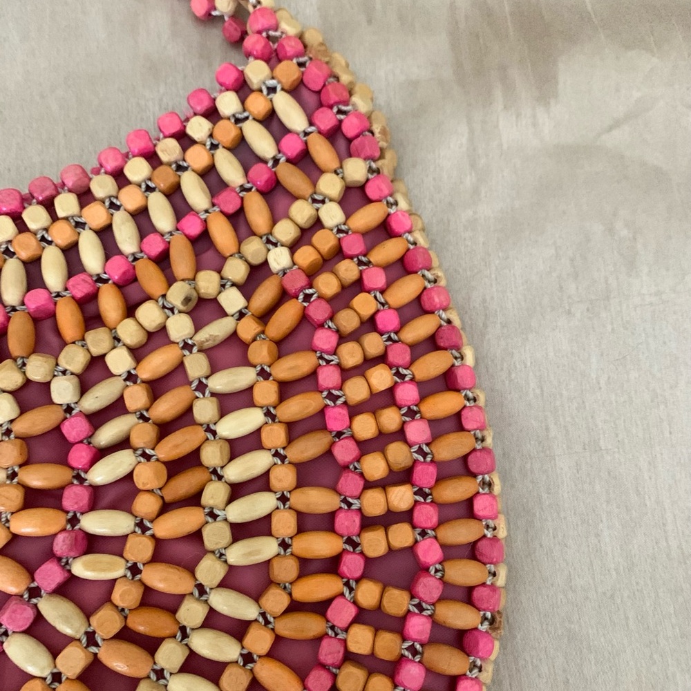 The Sak Boho Pink Wooden Beaded Bag - Picture 6 of 7